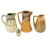 Four French Studio pottery items, comprising a Denbeck miniature vase, a brown mottle water jug