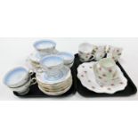 A H F Wedgwood & Co bone china part tea service, comprising six cups, milk jug, sugar bowl and