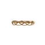 A 9ct gold dress ring, with weaved design half hoop, 0.8g. N.B. This lot is sold on behalf of the