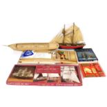 Two scratch built ship models, comprising one complete and another of Cutty Sark incomplete, with