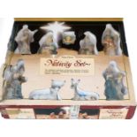 A Deluxe collectors edition nine piece nativity set, boxed.