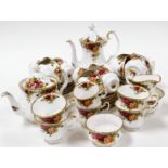 A Royal Albert Old Country Roses part tea and coffee service, comprising six coffee cups and