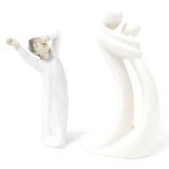 Two 20thC Lladro figures, comprising one of a child in flowing robes yawning, printed marks beneath,