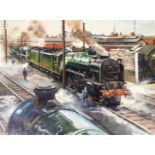 Terry Shelbourne (b. 1930). Edward Thompson locomotive 60533, oil on board, signed and dated (19)81,