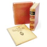 Two leather bound books, comprising a The Wilhelm Bulch album, in pressed boards and a further