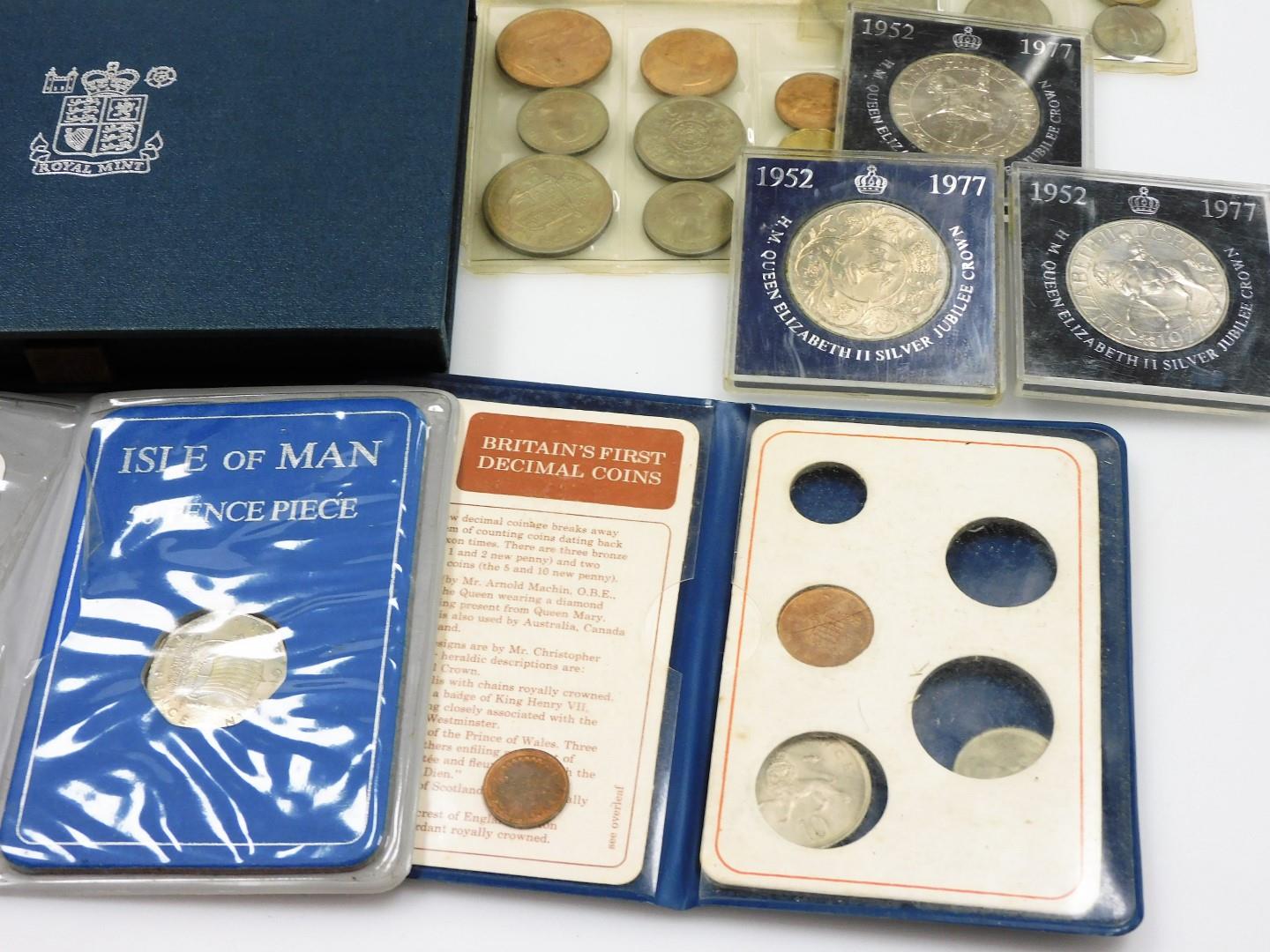 Various coins, coin sets, etc. Elizabeth II 1967 set, and other British decimal coinage set, various - Image 5 of 6