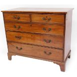 A 19thC mahogany chest, of two short and three long drawers, on ogee bracket feet, the top with a