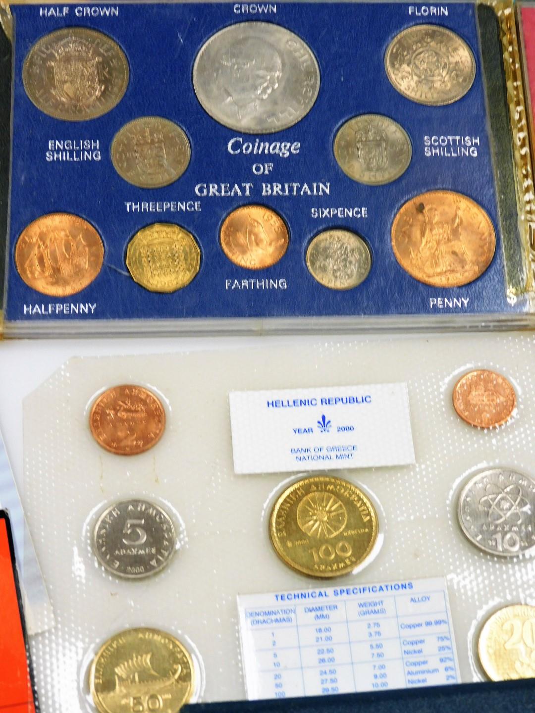 Various coins, coin sets, etc. Elizabeth II 1967 set, and other British decimal coinage set, various - Image 3 of 6