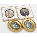A Lord Nelson portrait miniature, a modern copy, 9cm x 7cm, in faux ivory frame, a further image
