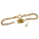 Two items of gold jewellery, comprising a 9ct gold identity bracelet, on curb link rose gold