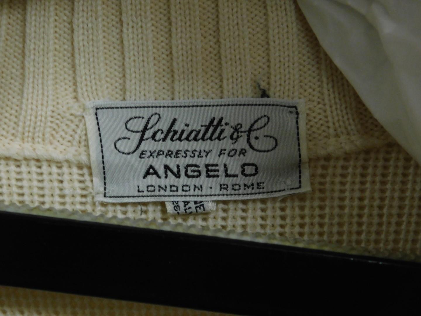 A Schiatti for Angelo gentleman's knitted double breasted blazer, in cream with gold coloured - Image 2 of 2