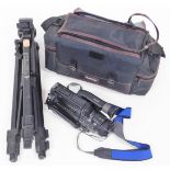 A Sony Handycam video 8 CCD-FX400E camcorder, and tripod, in original box with bag and battery