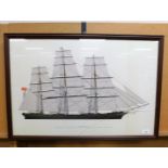 A framed print of the clipper ship Cutty Sark. (AF)