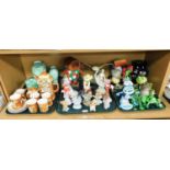 Various Crazy Frog and other ornaments, Prize Kensington Cottage ware, money boxes, gingerbread