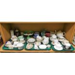 Various china and effects, miniature tea service, other decorative trios, jelly mould, comport, beer