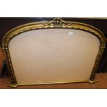 A gilt framed wall mirror, lacking glass moulding. (AF)