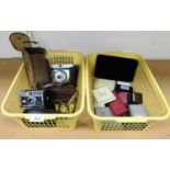 An Ilford sporti camera, with Dacroa lens, in fitted case, Kodak folding camera in outer case,