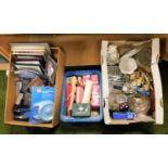 Various china, bygones and effects, two litre pull and dry, first aid kit, stapler, other desk top