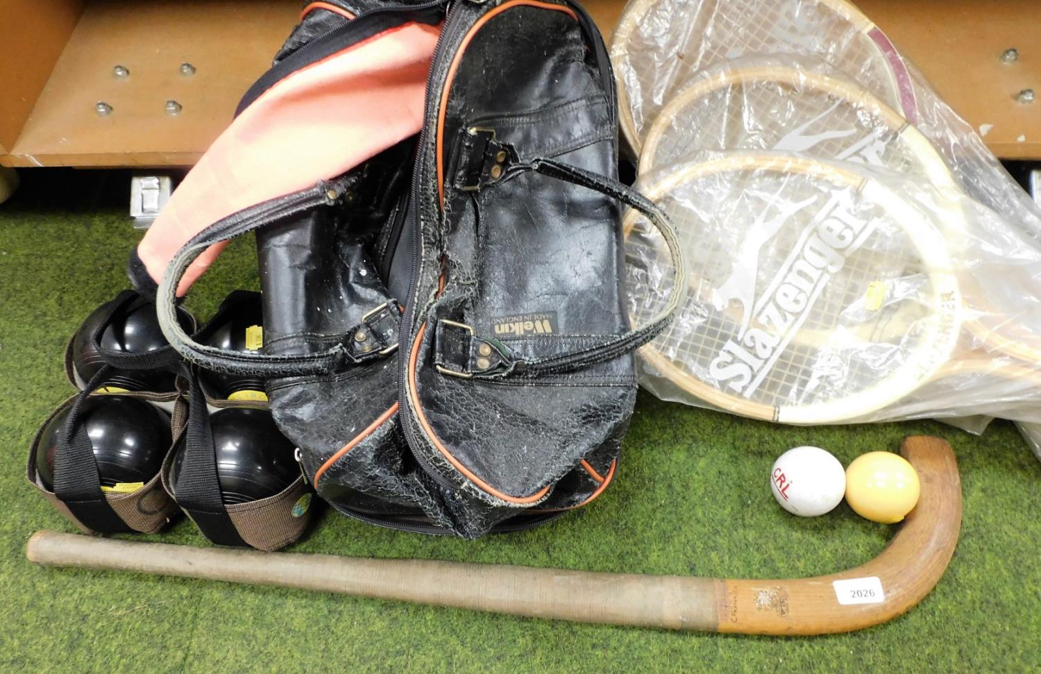 Vintage sporting equipment, hockey sticks, carpet bowls, etc. (a quantity) - Image 3 of 4