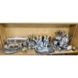 Various silver plated ware, EPBM, etc., sugar sifter, Sona Stratford part service, Queen Anne