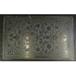 A late Victorian frosted glass panel, decorated with leaf and flower motifs, 101cm high, 62cm wide.