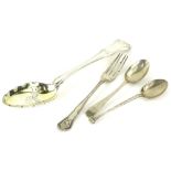 A collection of 19thC and later spoons, to include an early 19thC example, with later shaped and