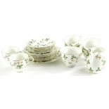 A Wedgwood Wild Strawberry pattern part tea service, to include six cups, six saucers, six side