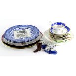 A set of three Royal Doulton plates, printed with Edwardian cartoons within a blue border, Victorian