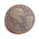 A Charles II quarter penny, dated 1673.