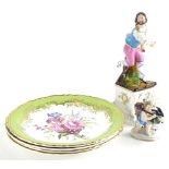A collection of ceramics, to include three Coalport florally decorated limited edition plates, a