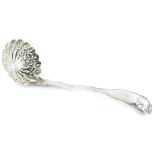 A Victorian silver fiddle shell and thread pattern sifter spoon, London 1861, 1¾ oz.