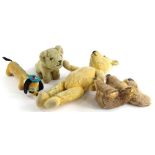 A collection of toys, to include a teddy bear, 37cm long, a koala, dog, etc.