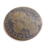 A James II gun money coin, dated 1689.
