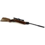 A B2 Westlake De Lux 22 carbine air rifle, with 4 x 20 telescopic sight, 100cm long.