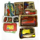 A large quantity of Meccano accessories, to include various sets of wheels, tyres, long sections,