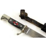 A Hitler Youth dagger, the blade engraved Blut Und EHRE!, MZ/49,1939, with enamel emblem to