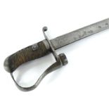 A 19thC sword bayonet, the blade engraved Robert William D.180, the guard with shaped holes,