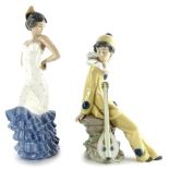 Two Nao porcelain figurines, Flamenco, model 02000418, issued 1992, 24cm high, and Wandering