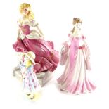 A Franklin Mint porcelain figure Cinderella, a Coalport limited edition figure Raggety Anne, and a