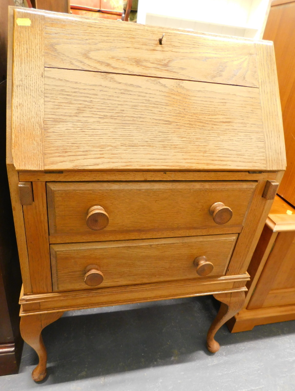 A small oak bureau.