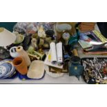Miscellaneous items, to include decorative plates, pewter, soft toys, a pair of gilt gesso
