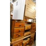 A quantity of furniture, to include two pine dressing tables, two bedside cabinets, a retro oak
