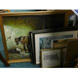 Miscellaneous items, to include an oil painting of a blacksmith's signed by T Cruz., Heaton Cooper