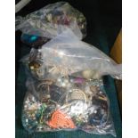 Three bags of various costume jewellery, to include necklaces, bracelets, etc.