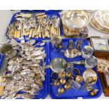 A large quantity of silver plated cutlery, to include fish knives, forks, spoons, tablespoons,