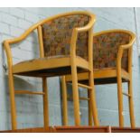 A pair of hotel or conference type chairs, stamped Made by IMS SRL.