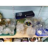 A large quantity of cut and moulded glass, to include various bowls, jugs, a cut glass biscuit