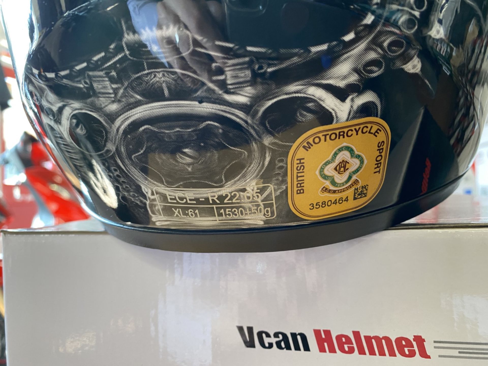 Vcan Helmet V128 Drogan X-Large - Vcan Helmets - British Motorcycle / Motorbike Sport Approved Helme - Image 4 of 5
