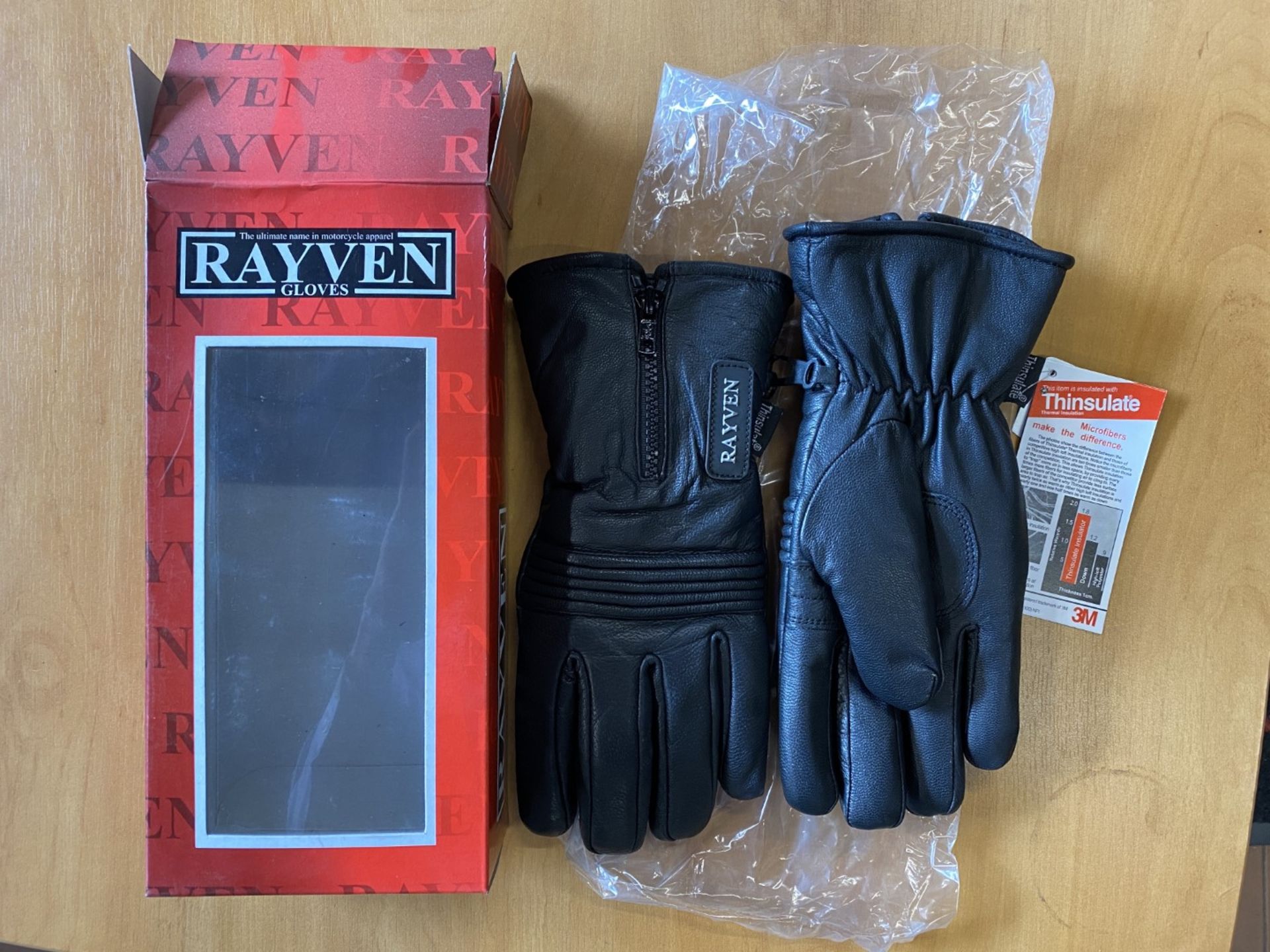 Rayven Mistral Gloves Black Small - Thinsulate Thermal Insulation - Motorcycle / Motorbike Gloves -