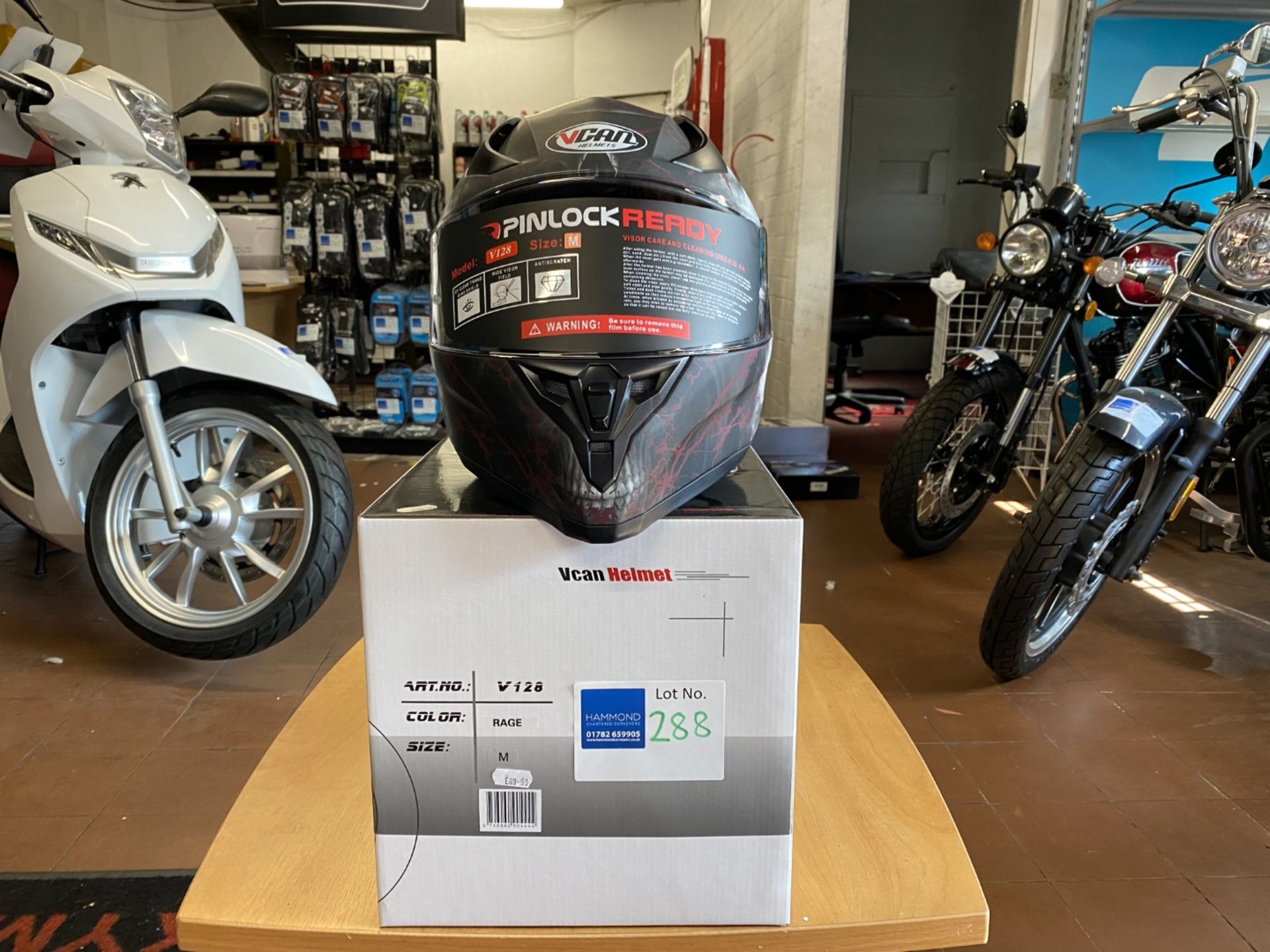 Vcan Helmet V128 Rage Medium - Vcan Helmets - British Motorcycle / Motorbike Sport Approved Helmet -